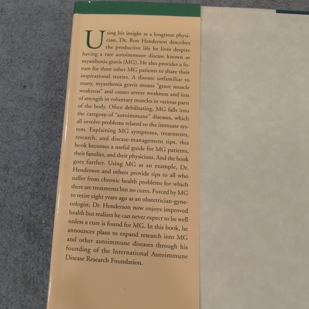 Attacking Myasthenia Gravis Ronald E Henderson MD Signed Hardcover 2003 First Ed - Picture 3 of 5